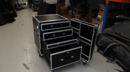 4 Drawer Custom Road Case With Front Hinged Lid