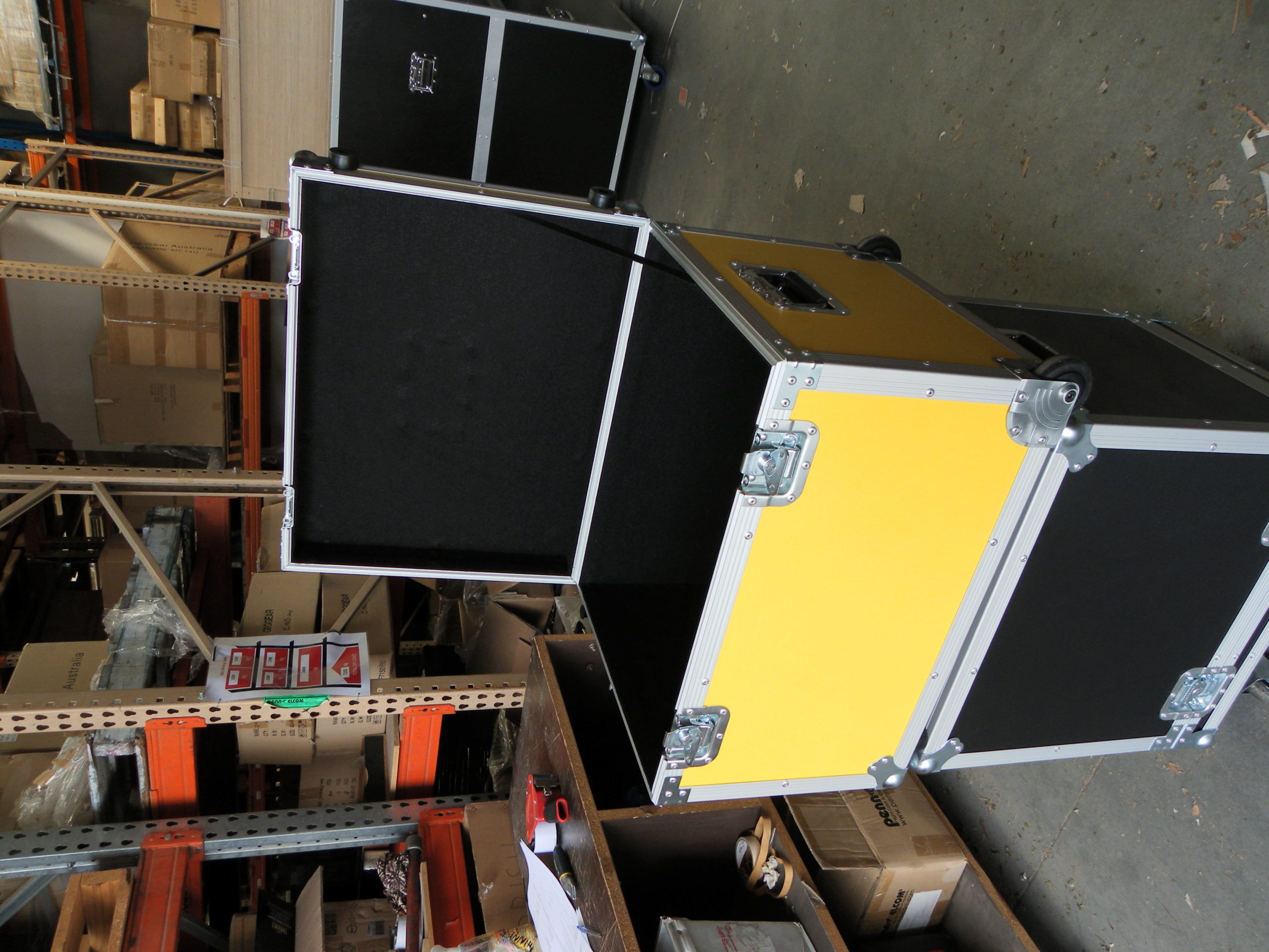 Yellow Custom Road Case Roller Packer With Hinged Lid (view 2 of 6)