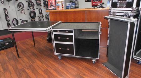 Custom Workstation Road Case With Foldout Tressle and Drawers