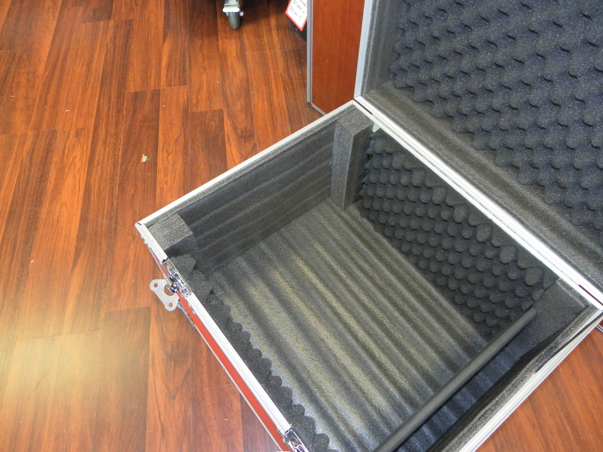 Custom Roller Packer Case With Red Laminate and Accessories Compartment (view 4 of 10)