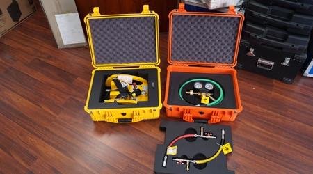 Pelican 1550 Orange and Yellow Custom Foam Insert Testing Equipment