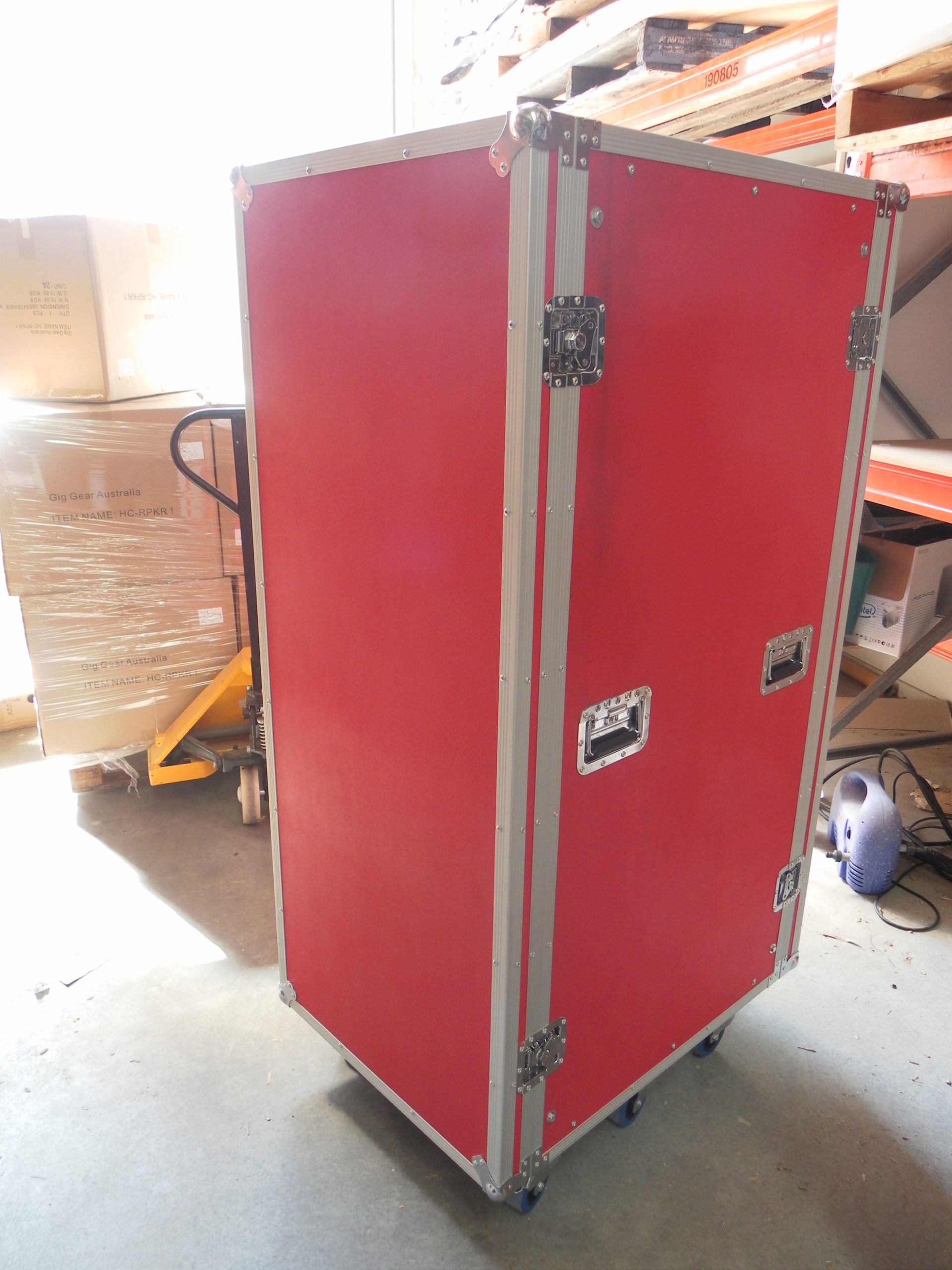 32u Custom Server Rack Case Made From Red Laminated Plywood (view 3 of 3)