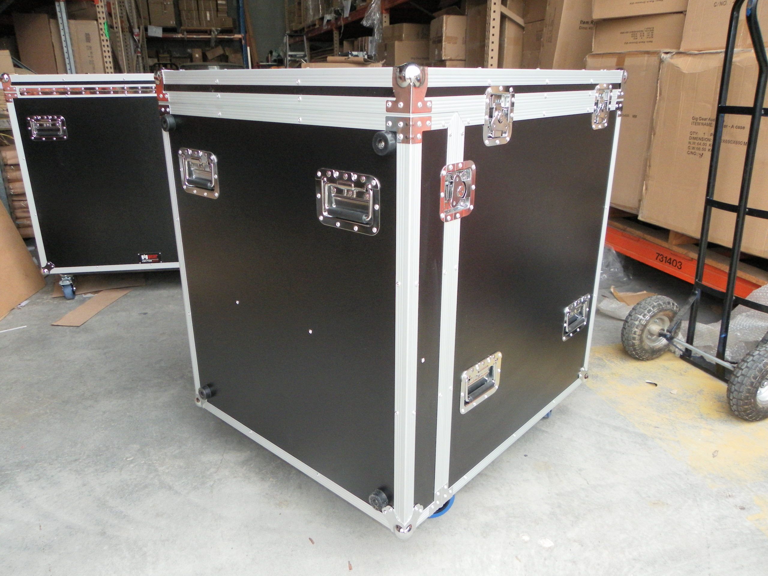 Custom Front and Top Opening Road Case With Ramp for Timpani Drum (view 8 of 9)