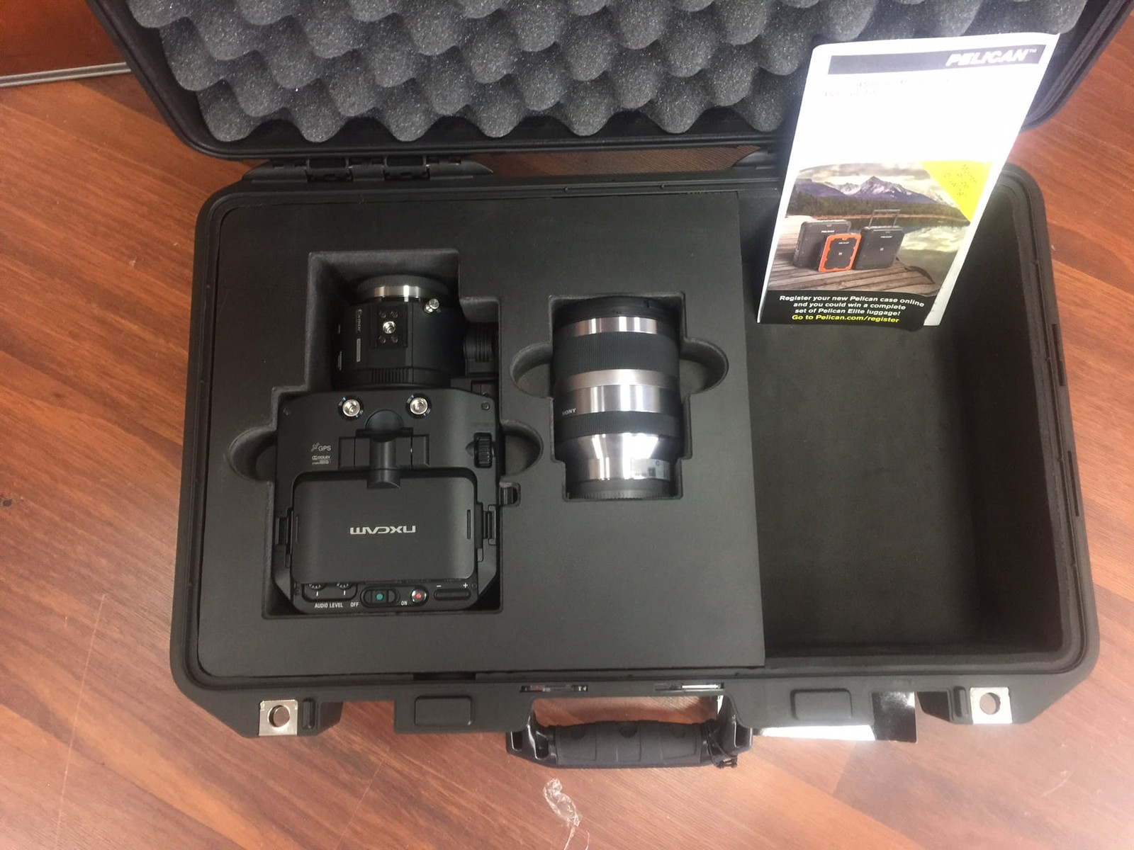 Pelican Custom Foam Insert For NXCAM and Lense With Accessories Pocket