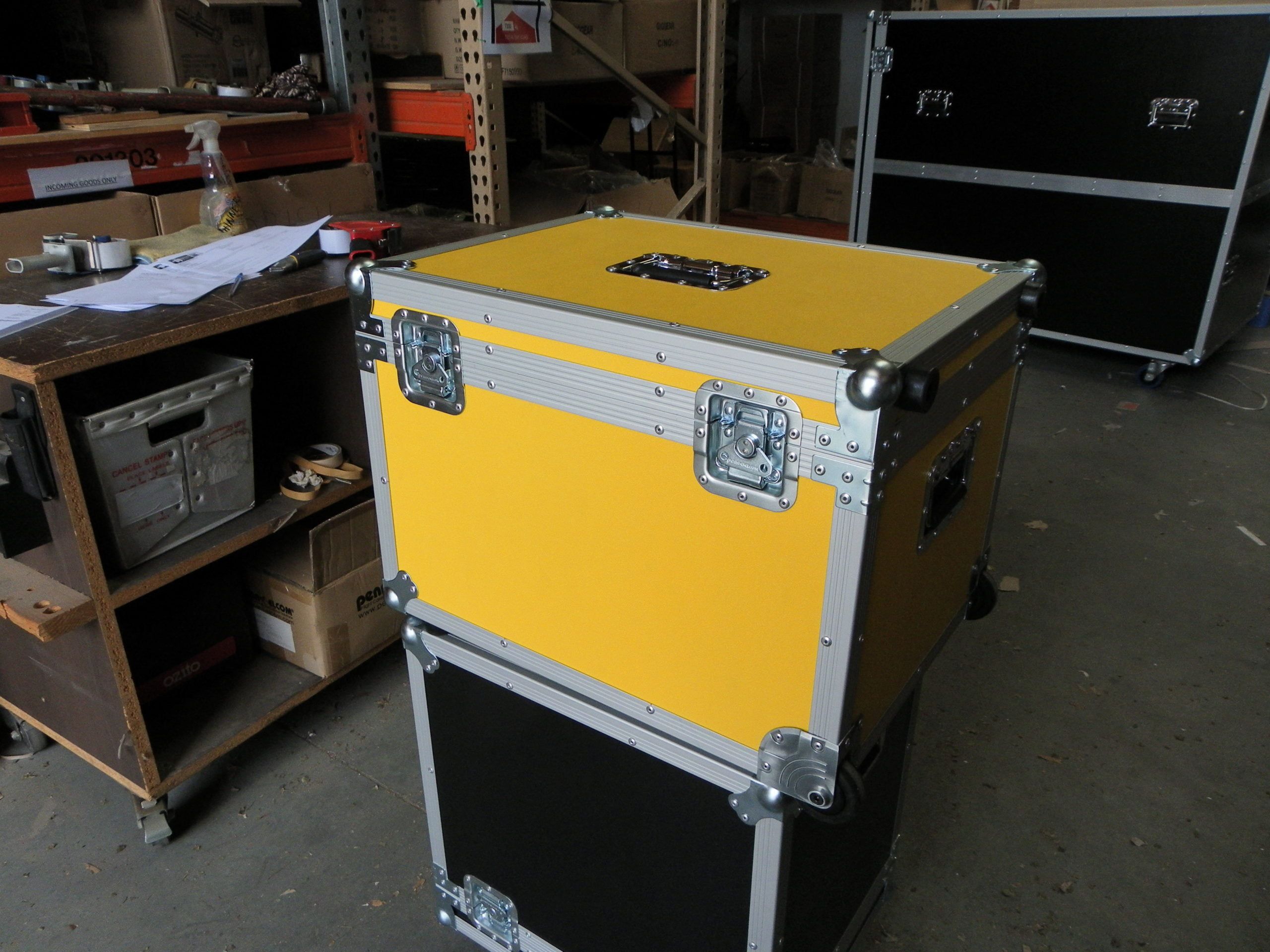 Yellow Custom Road Case Roller Packer With Hinged Lid (view 4 of 6)