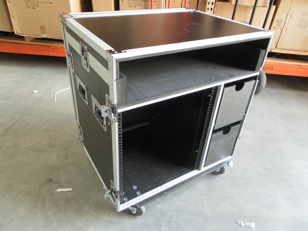 Custom Road Case For Medium Mixer and Rack Case with Drawers