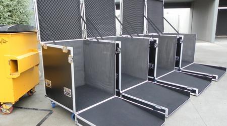 Custom Front and Top Opening Road Case With Ramp for Timpani Drum