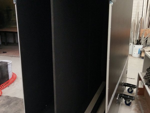 Large Tall Road Case With Extended Castors And Dividers