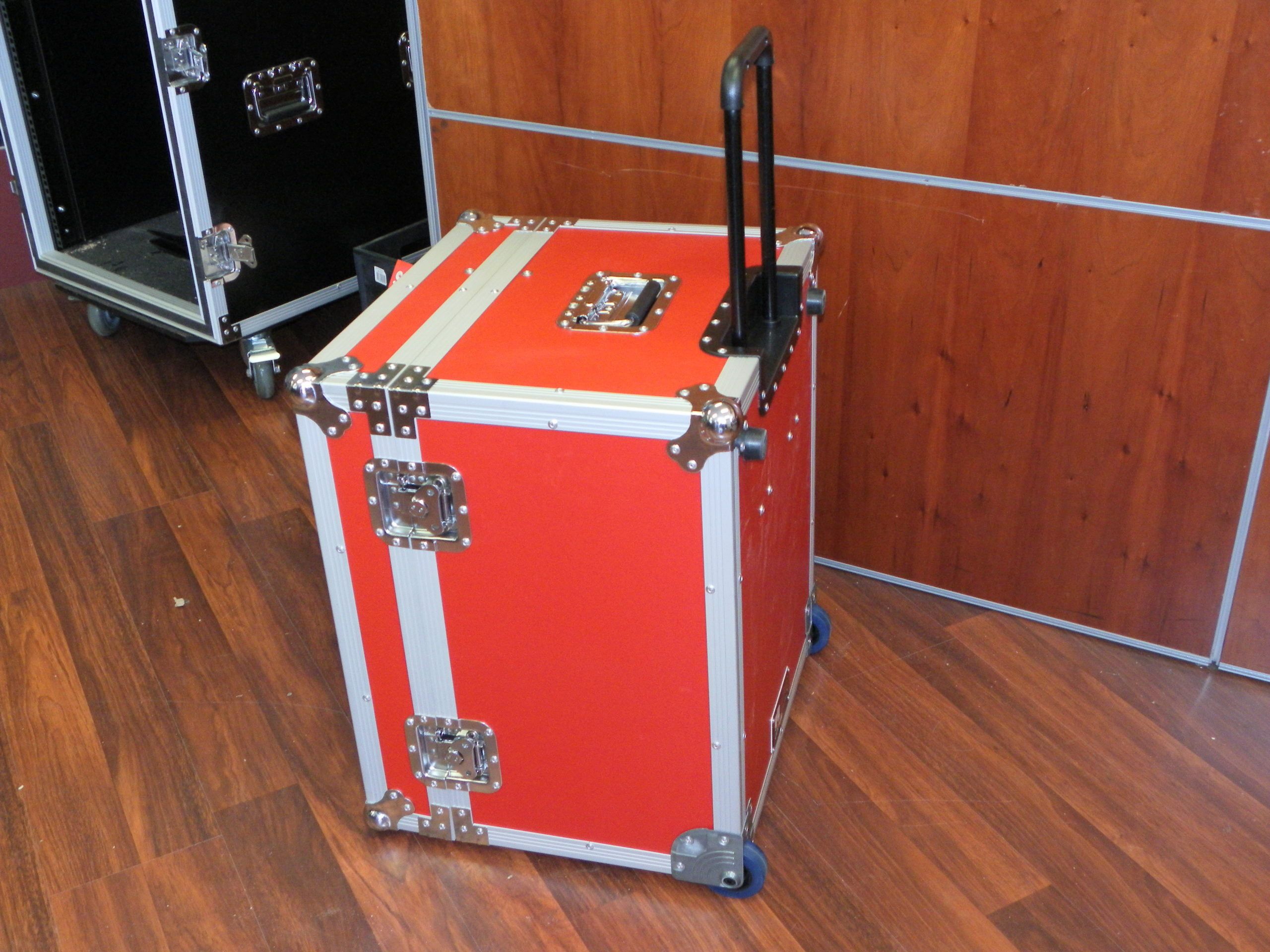 Custom Roller Packer Case With Red Laminate and Accessories Compartment (view 10 of 10)