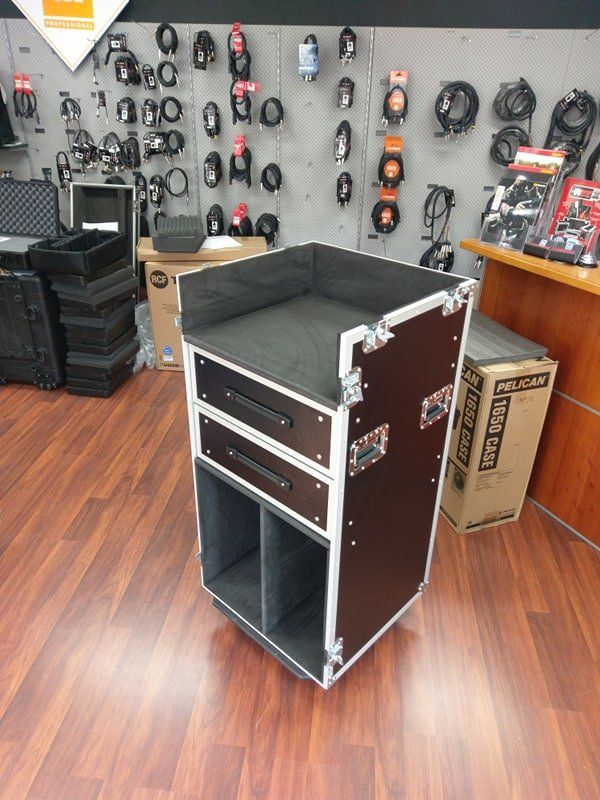 Mixer and Rack Workstation Drawers Case On Base Castors (view 5 of 5)