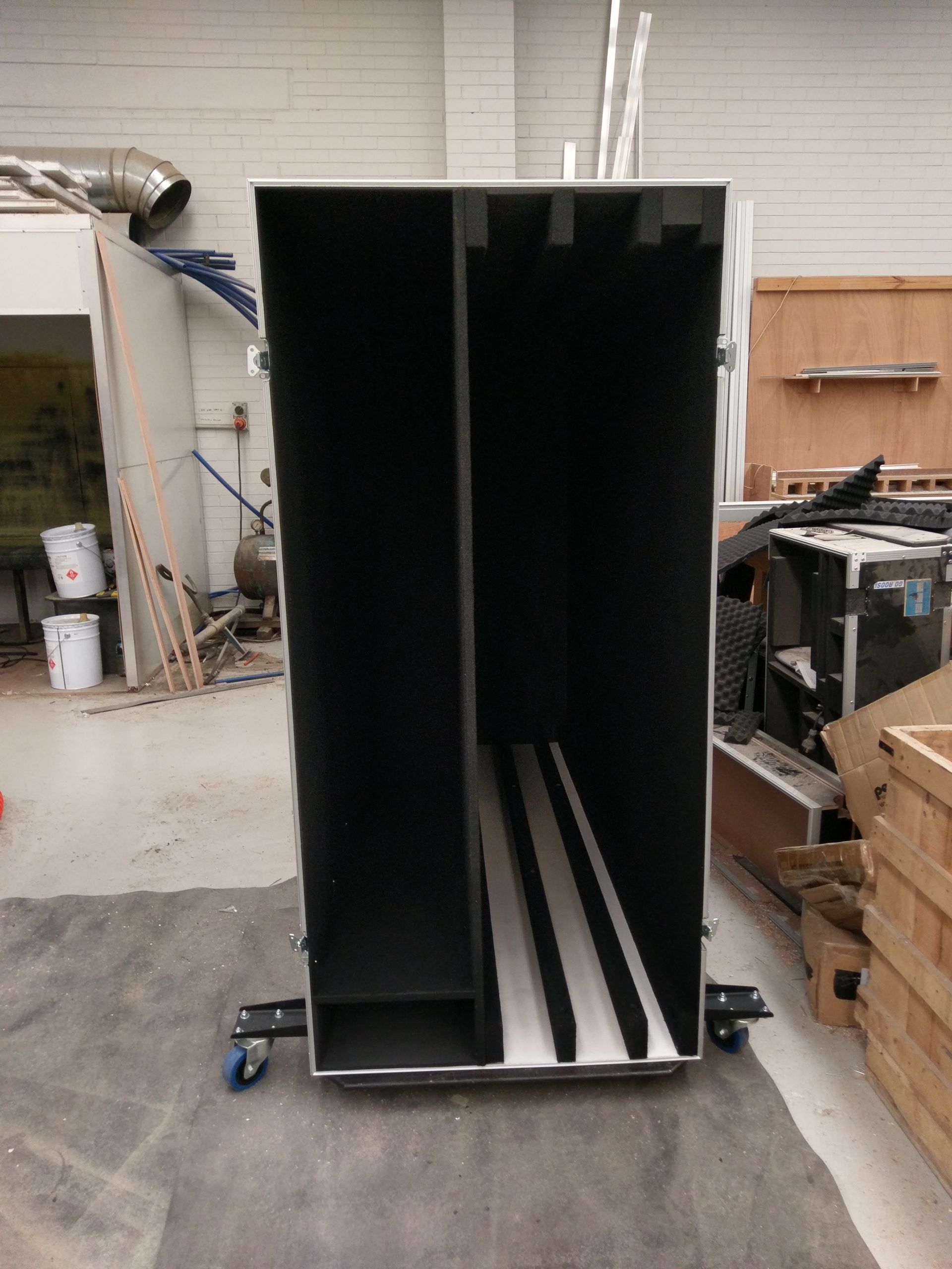 Large Tall Road Case With Extended Castors And Dividers (view 2 of 7)