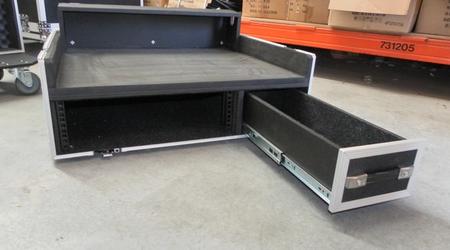 Mixer Console Case with Rack & Racker Underneath Mixer
