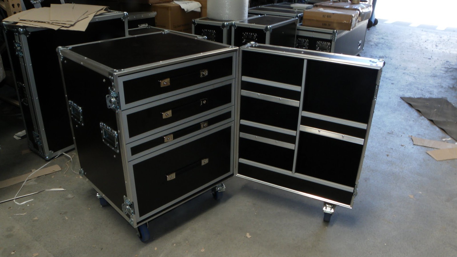 Broadcast Custom Drawers Case With Custom Foam Inserts