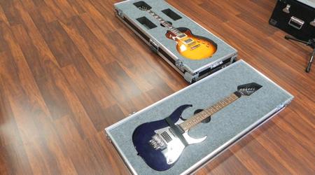 Custom Double Guitar Case Laying On Top Of Each Other