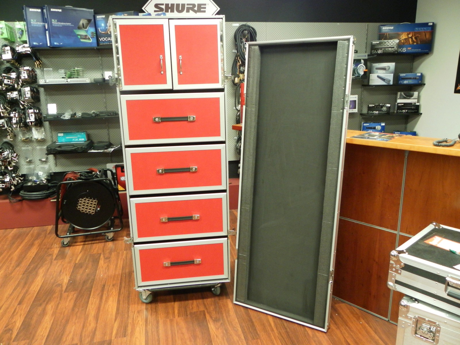 Custom Drawers Road Case - Red Color