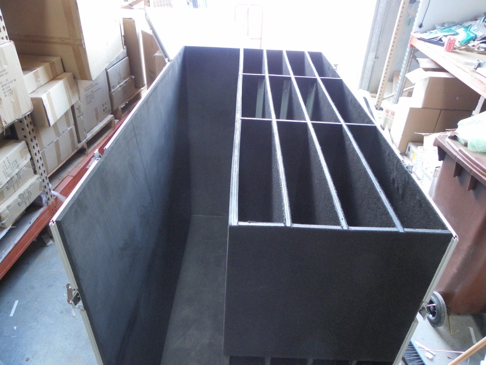 Custom Road Case Top and Front Loading Packer With Multiple Compartments