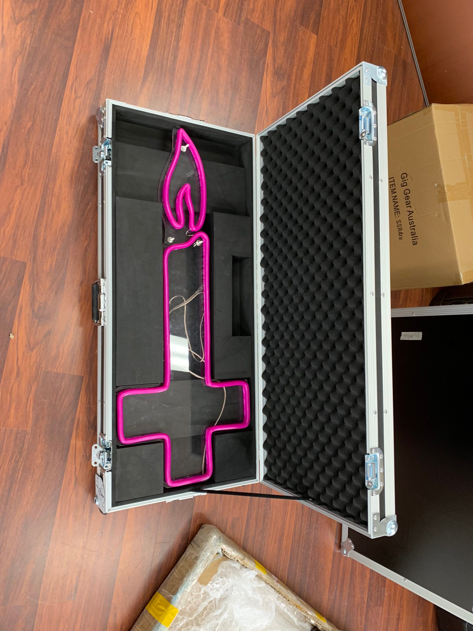 Briefcase Style Road Case For Neon Light With Custom Foam Insert (view 2 of 3)