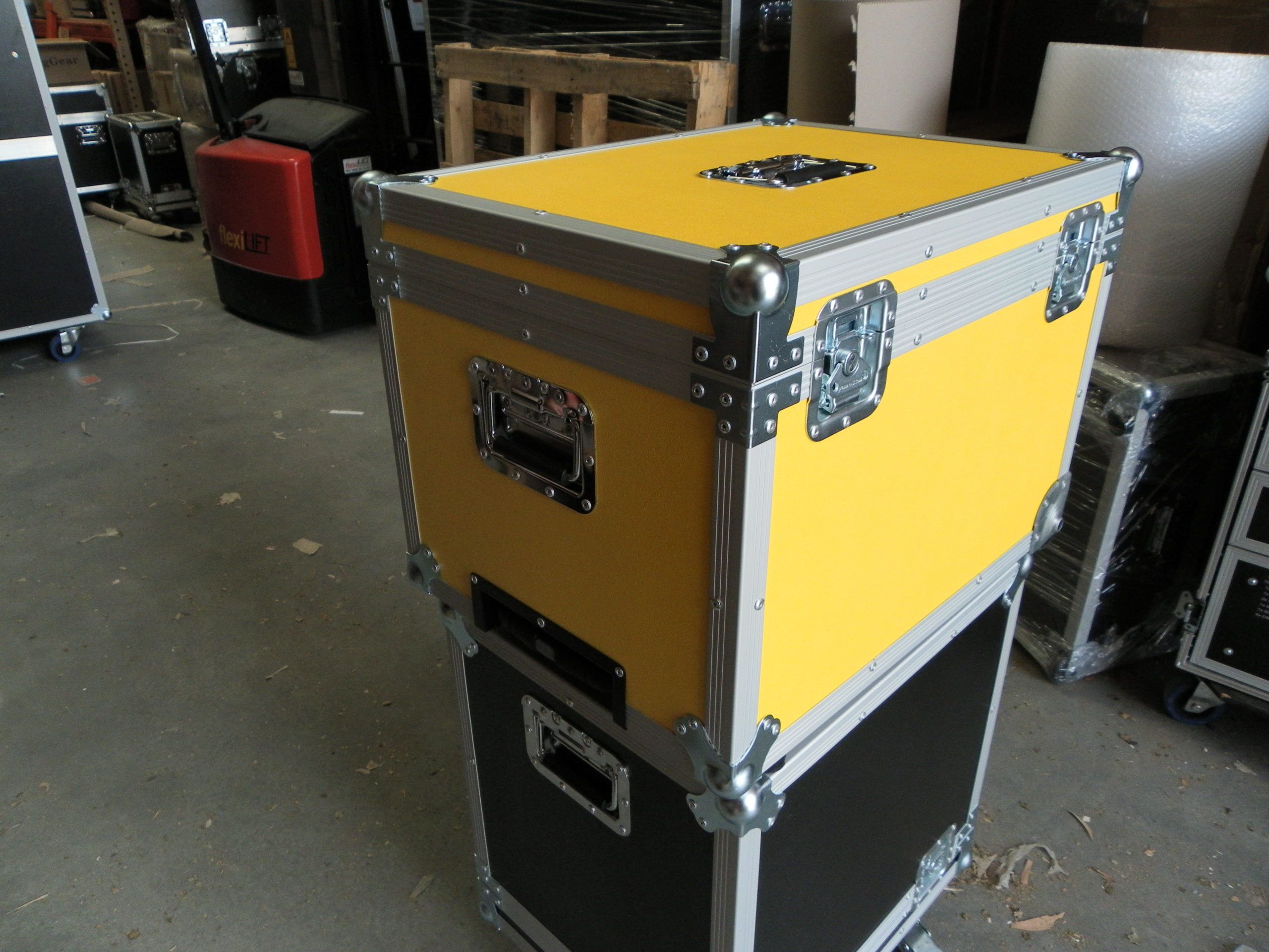 Yellow Custom Road Case Roller Packer With Hinged Lid (view 5 of 6)