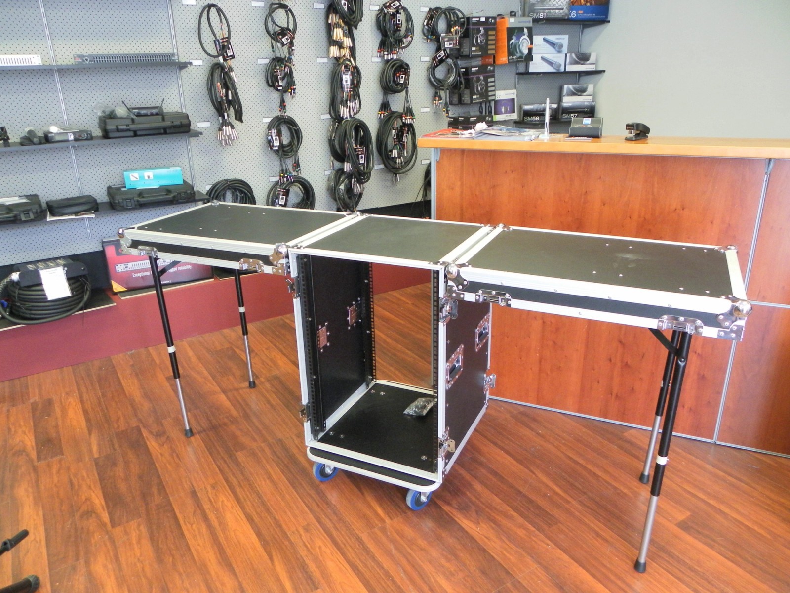 Custom Rack Road Case With Tressle Legs That Fold Out To Make Flat Surface