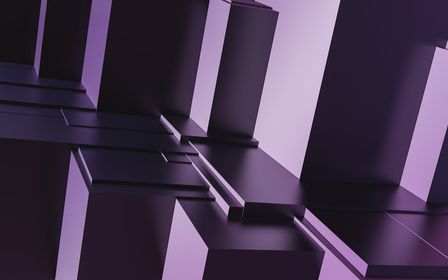 Abstract purple network nodes representing persistent memory in an AI agent stack