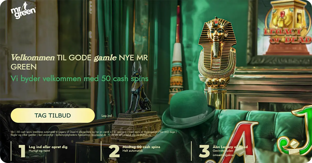 MrGreen - 50 cash spins til Legacy of Dead