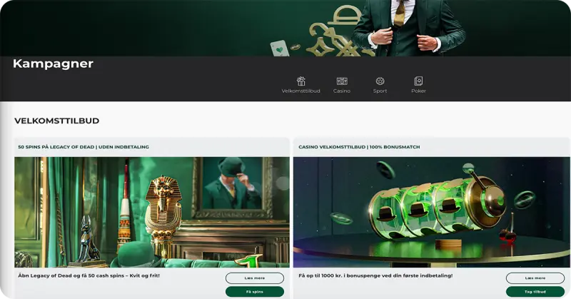 MrGreen casino velkomstbonus, kampagner og bonuskoder