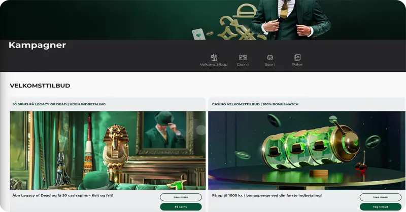 MrGreen casino velkomstbonus, kampagner og bonuskoder