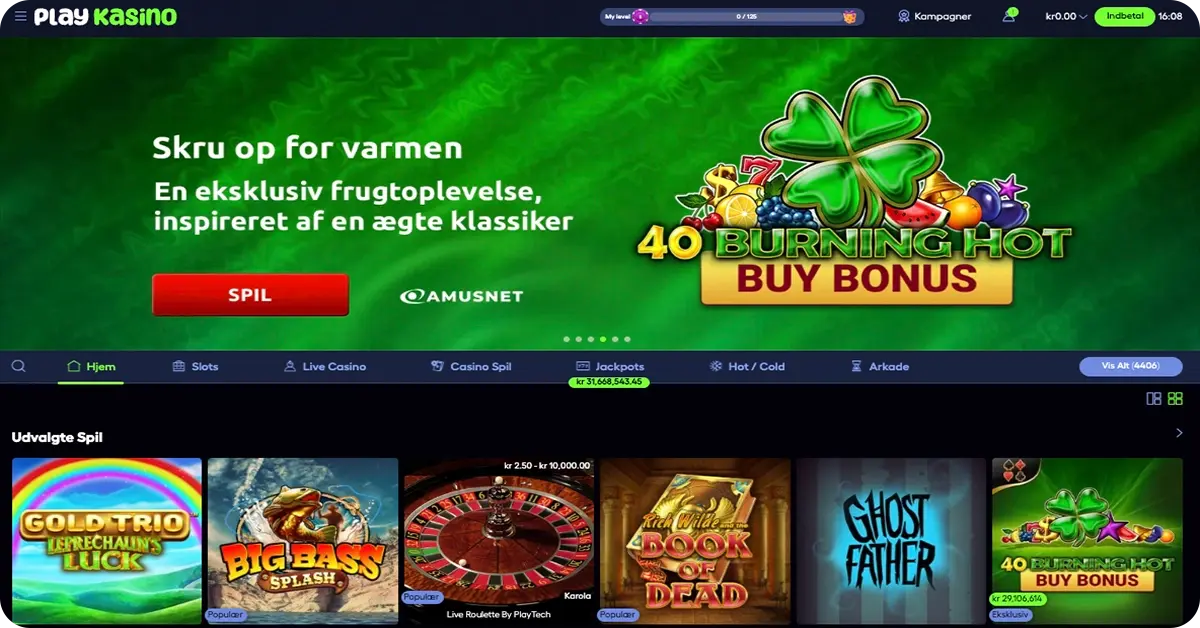 Design, platform og support hos PlayKasino