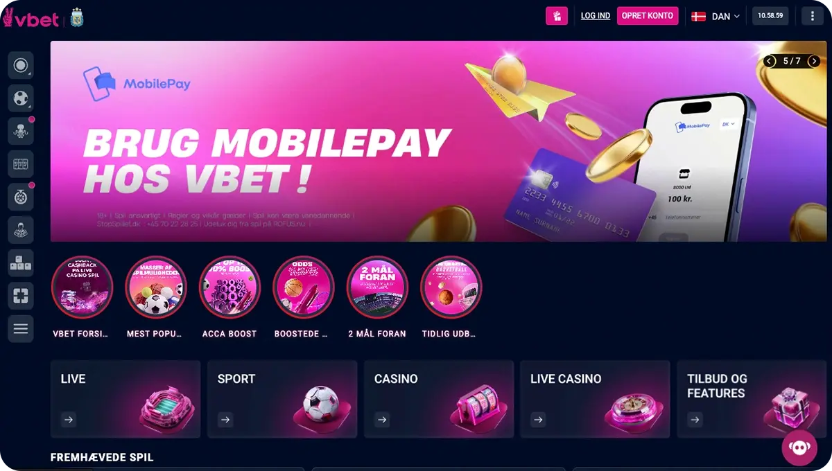 Vbet – Minimumsindbetaling fra 50 kr.