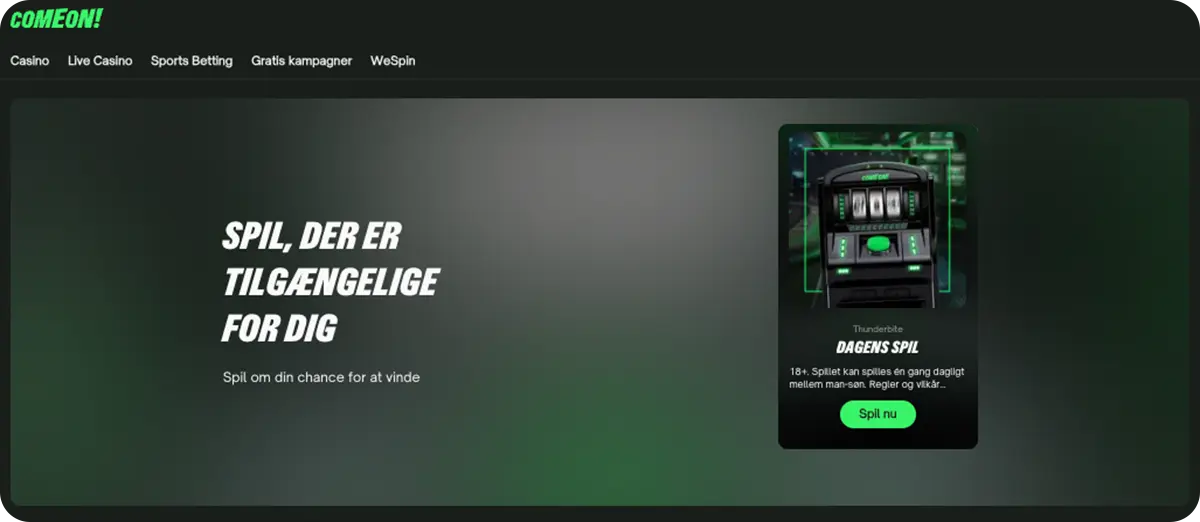 ComeOn - Vind free spins om mandagen i via dagens spil
