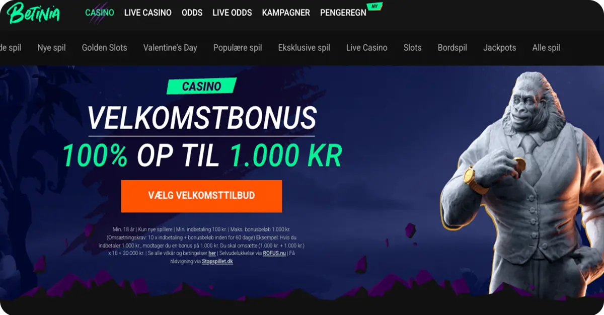 Betinia – Slotsdrevet mobilcasino med egen app
