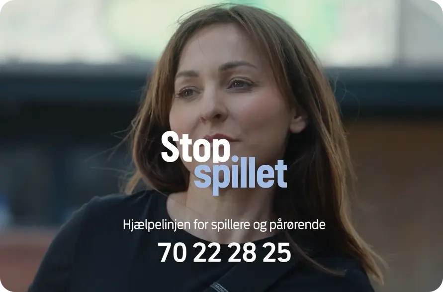 StopSpillet kampagne 2025 – kvinde i fokus med budskabet om gratis og fortrolig rådgivning for spillere og pårørende, telefonnummer 70 22 28 25.