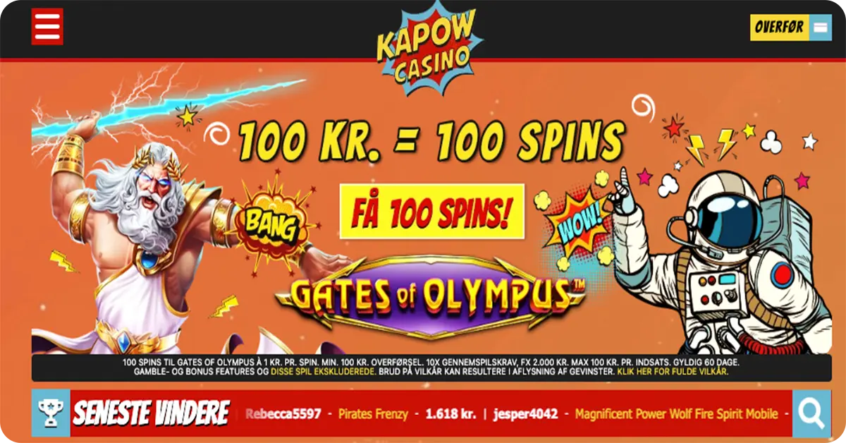 KapowCasino oplevelse – design, interface, mobiloplevelse og kundeservice