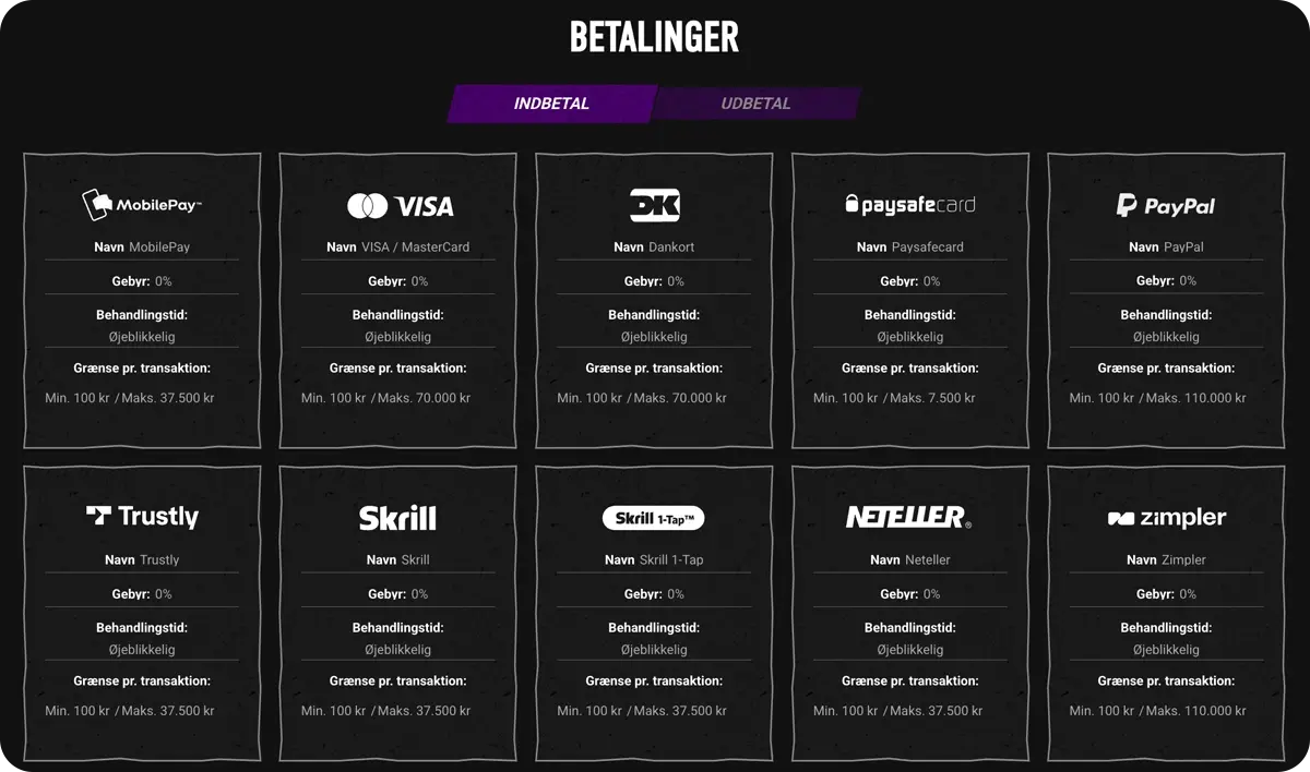 Betinia - Bedste casino med betalingsmetoder