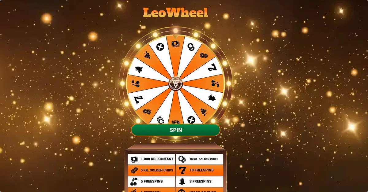 LeoVegas Free Spins Lykkehjul – Prøv LeoSpin og vind op til 1.000 kr. kontant eller gratis free spins