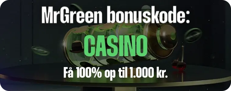MrGreen bonuskode: CASINO