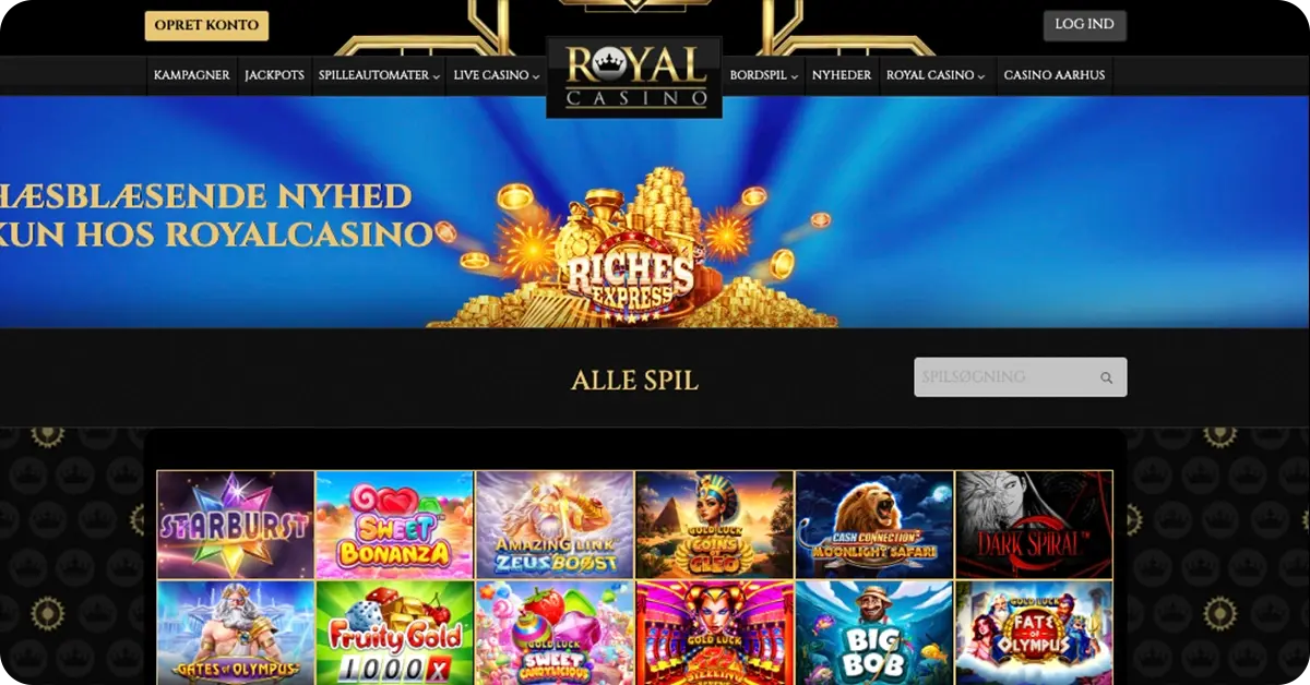 RoyalCasino - Få 75 free spins + 750 kr. i bonus