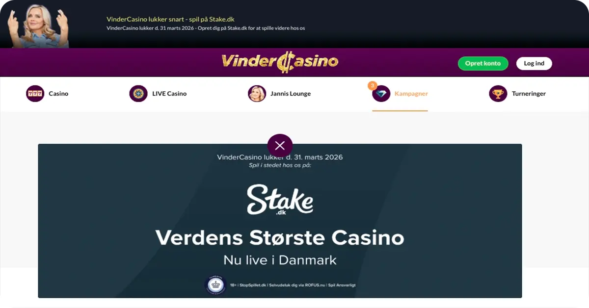 VinderCasino lukker