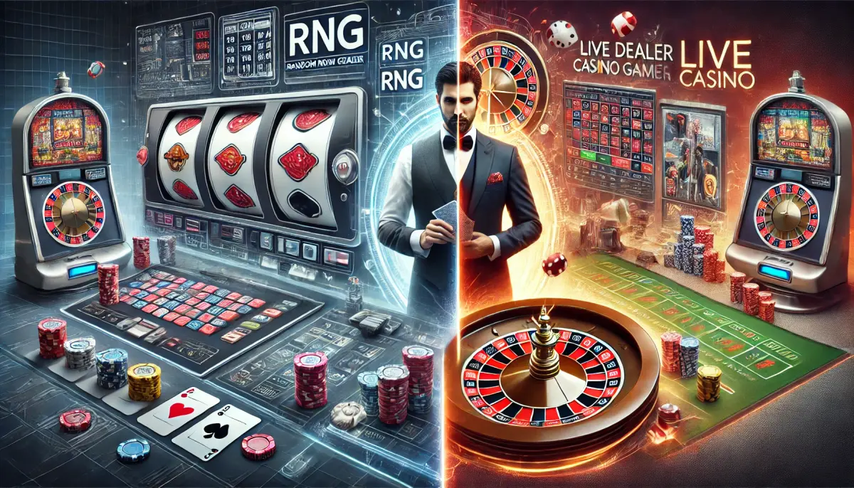 Forskel mellem RNG og Live Dealer spil