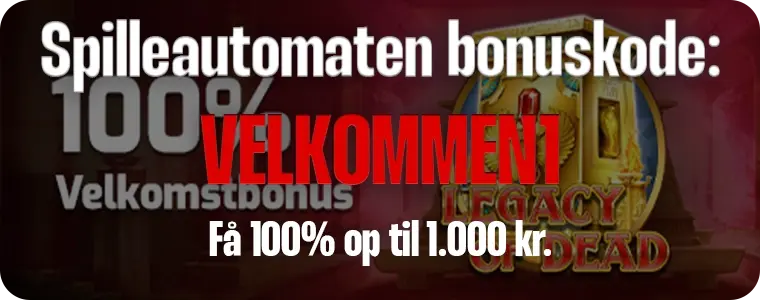 Spilleautomaten bonuskode: VELKOMMEN1