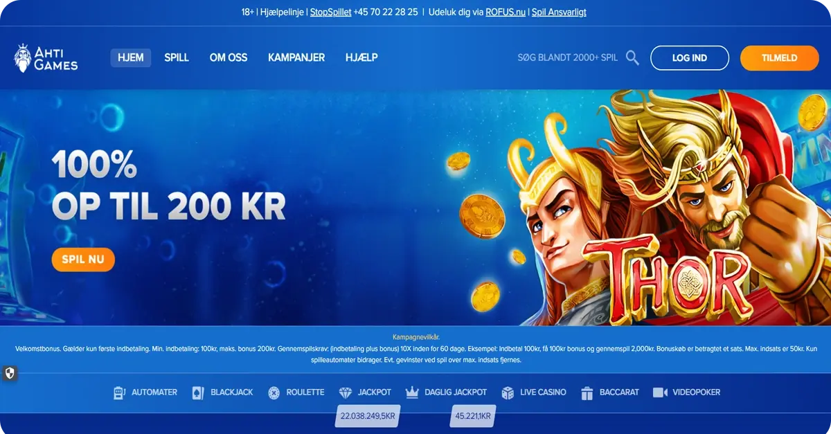 Ahti Games casino tema