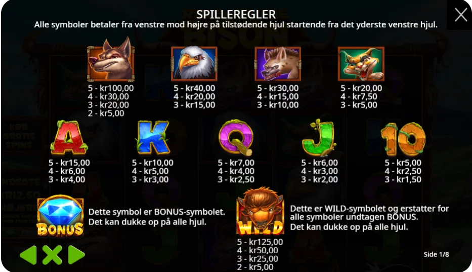 Wild-symboler, bonusrunder og free spins