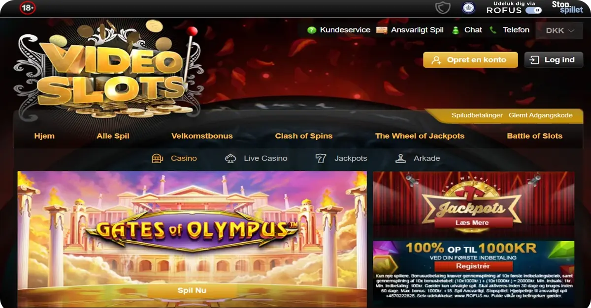 VideoSlots casino tema