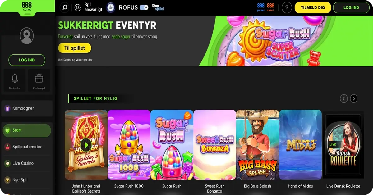 888Casino - Få 100 kr. gratis uden indbetaling