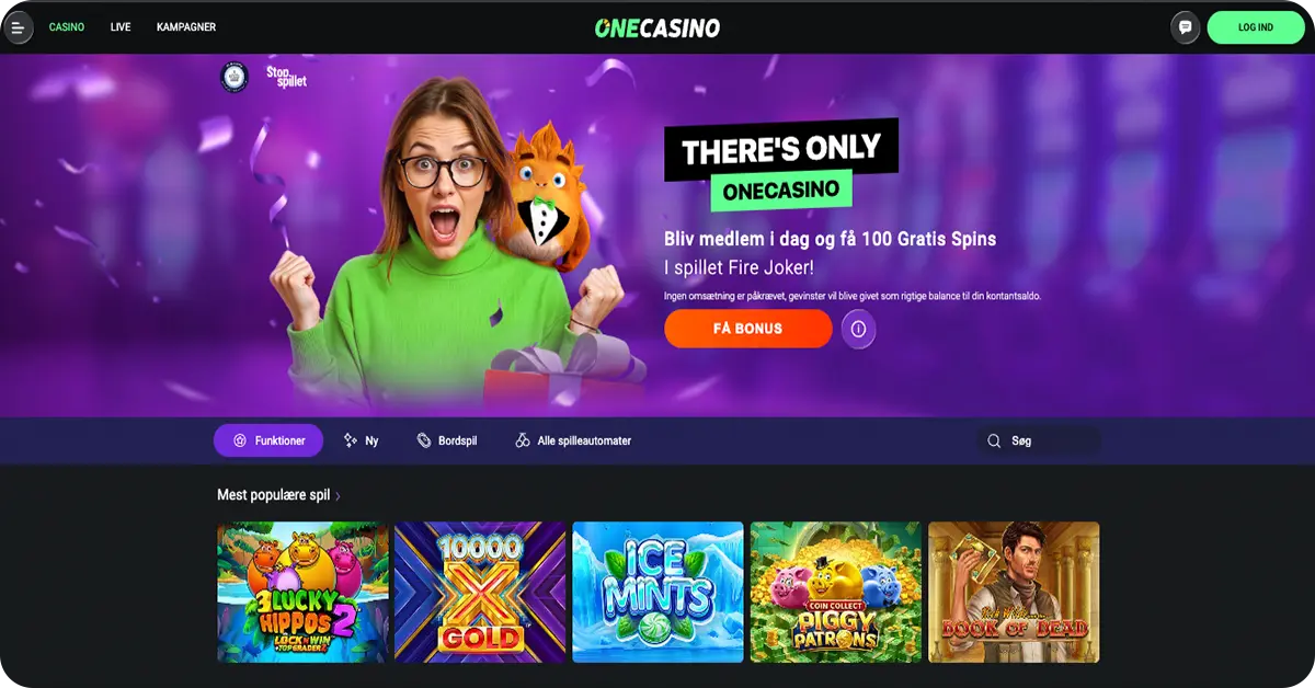 OneCasino — Modtag 100 gratis spins i dag til Fire Joker