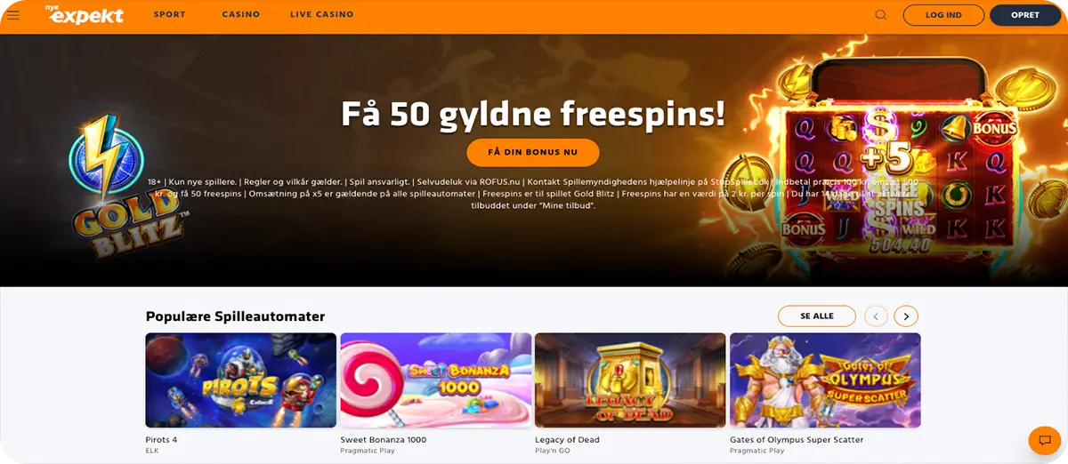Expekt — 10 free spins i dag fredag