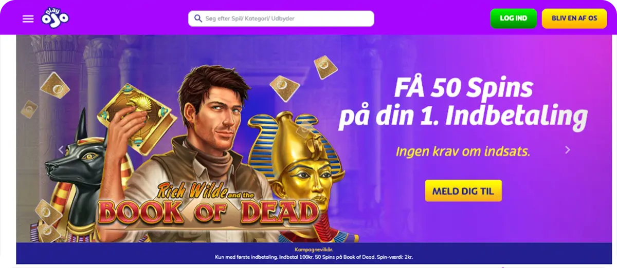 PlayOjo — Løbende onsdags free spins