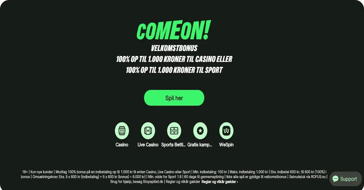 ComeOn casino tema