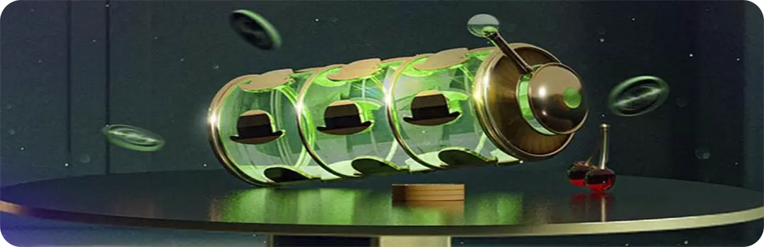 MrGreen indbetalingsbonus kampagne med grøn spillemaskine og ikoniske bowlerhat-symboler