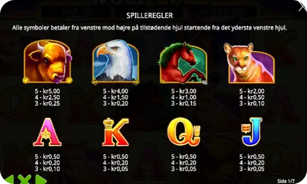 Bonusfunktioner, Wilds og Free Spins wolf gold